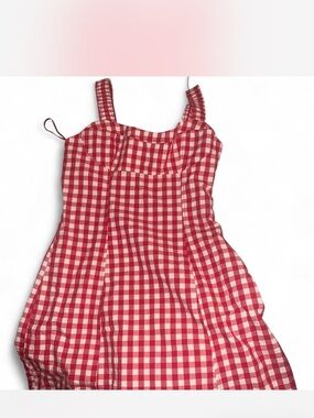 Red and White Zara Gingham Sundress in perfect condition size M